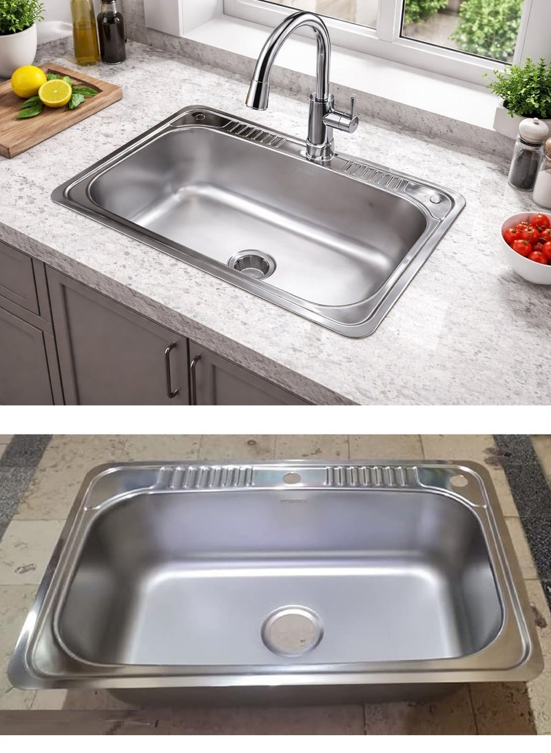 Shams 80-50 cm kitchen sink including drain and cup washer - Image 2